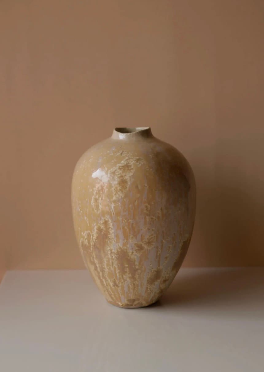 گلدان سرامیکی لعاب کریستالی